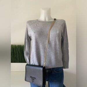Grey fine knit sweater size small